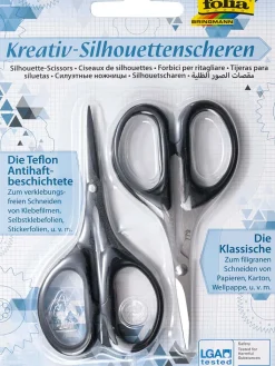 folia PAPER Kreativbedarf & Do-It-Yourself<2er-Set: Silhouettenscheren in Schwarz - (L)10,5 cm