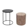MCW Möbel-Sets<2er-Set Sitzhocker und Beistelltisch K48, Braun