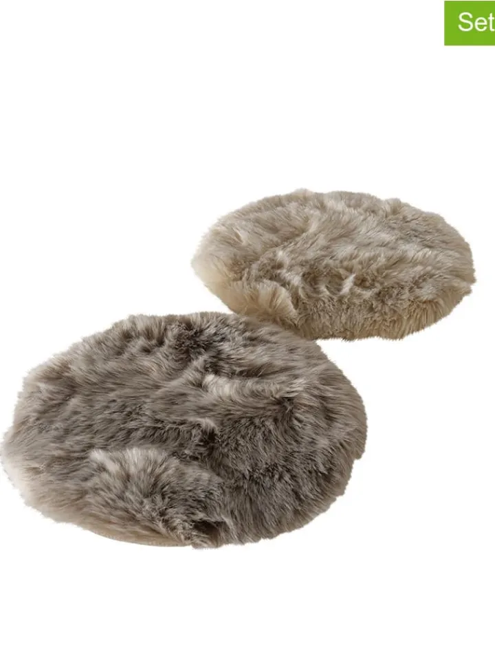 Boltze Kissen & Kissenhüllen<2er-Set: Sitzkissen "Josy" in Braun - Ø 38 cm