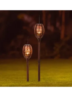 Garden Hero Außenbeleuchtung|Außenleuchten<2er-Set: Solar-Gartenstecker in Kupfer