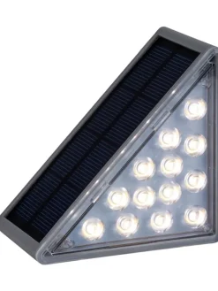 näve Außenbeleuchtung|Außenleuchten<2er-Set: Solar-Treppenleuchten "Scala" in Grau - (B)5,2 x (H)11 x (T)6,2 cm