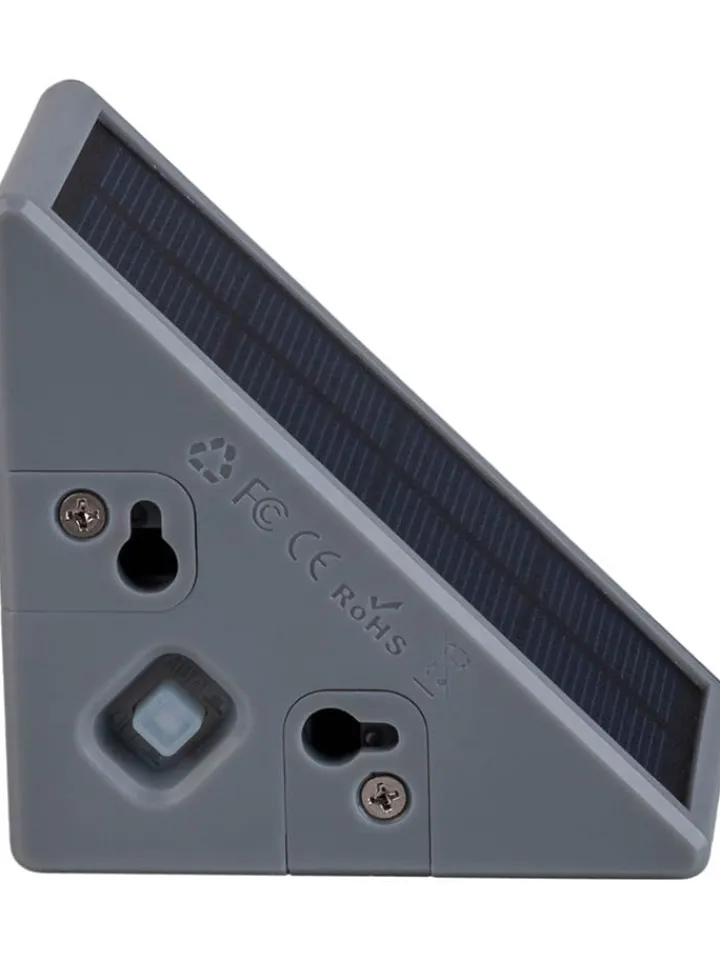 näve Außenbeleuchtung|Außenleuchten<2er-Set: Solar-Treppenleuchten "Scala" in Grau - (B)5,2 x (H)11 x (T)6,2 cm