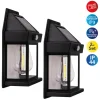 näve Außenbeleuchtung|Außenleuchten<2er-Set Solar-Wandleuchte "Mira" in Schwarz - (B)12 x (H)17 cm