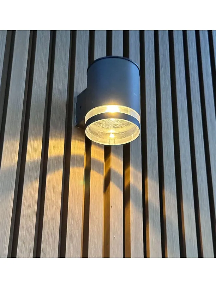 lumisky Außenbeleuchtung|Außenleuchten<2er-Set: Solar-Wandleuchten "Helio" in Schwarz - (B)12 x (H)9 x (T)11,5 cm