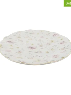 Clayre & Eef Gedeckter Tisch<6er-Set: Speiseteller in Weiß/ Bunt - Ø 26 cm