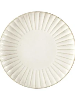 THE HOME DECO FACTORY Gedeckter Tisch<6er-Set: Speiseteller ''Vlora'' in Creme - Ø 21,7 cm