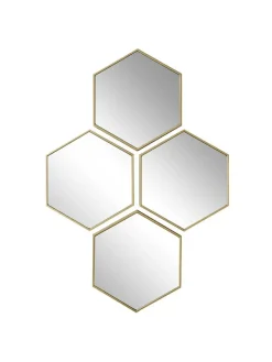 THE HOME DECO FACTORY Spiegel<4er-Set: Spiegel in Gold - (B)23 x (H)20 cm