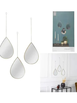 THE HOME DECO FACTORY Spiegel<3er-Set: Spiegel in Gold in Gold - (B)19 x (H)27 cm