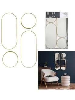 THE HOME DECO FACTORY Spiegel<4er-Set: Spiegel in Gold in Gold