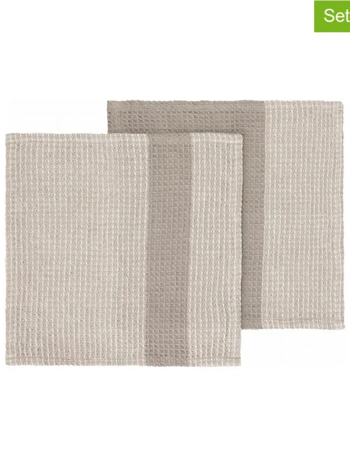 Blomus Küchentextilien|Tisch- & Küchentextilien<2er-Set: Spültücher "Gano" in Creme/ Beige - (L)25 x (B)25 cm