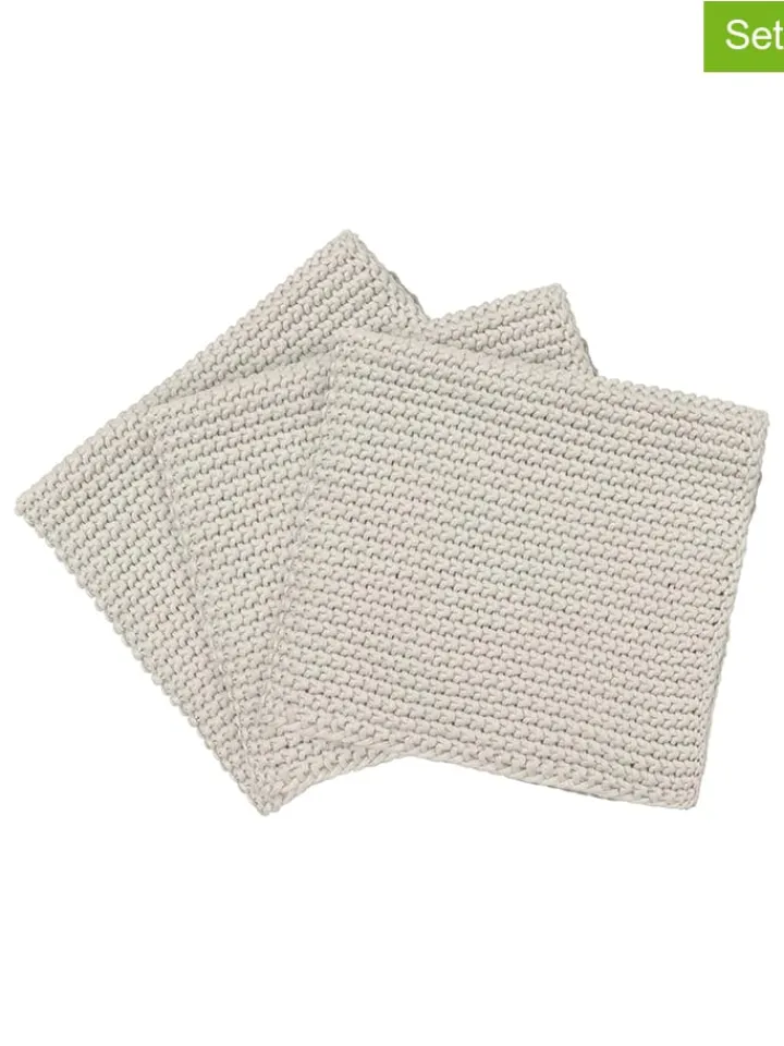 Blomus Küchentextilien|Tisch- & Küchentextilien<3er-Set: Spültücher "Wipe Perla" in Creme - (L)25 x (B)25 cm