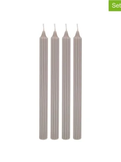 Eulenschnitt Kerzen, Vasen & Mehr<4er-Set: Stabkerze in Grau - Ø 2,2 cm