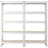 Songmics Regale & Schränke<2er-Set: Standregale in Beige/ Silber - (B)120 x (H)200 x (T)60 cm