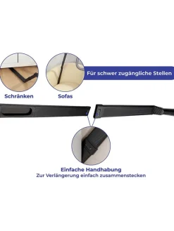 Wenko Putz- & Waschutensilien<2er-Set: Staubsauger-Aufsätze in Schwarz - (H)94 cm