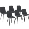 IDOMYA Factory Sitzmöbel<6er-Set: Stühle "Fiona" in Dunkelgrau/ Schwarz - (B)46 x (H)88 x (T)55 cm