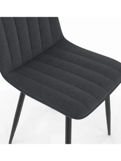 IDOMYA Factory Sitzmöbel<6er-Set: Stühle "Fiona" in Dunkelgrau/ Schwarz - (B)46 x (H)88 x (T)55 cm