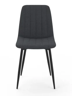 IDOMYA Factory Sitzmöbel<6er-Set: Stühle "Fiona" in Dunkelgrau/ Schwarz - (B)46 x (H)88 x (T)55 cm