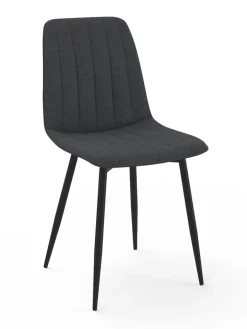 IDOMYA Factory Sitzmöbel<6er-Set: Stühle "Fiona" in Dunkelgrau/ Schwarz - (B)46 x (H)88 x (T)55 cm