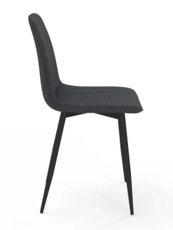 IDOMYA Factory Sitzmöbel<6er-Set: Stühle "Fiona" in Dunkelgrau/ Schwarz - (B)46 x (H)88 x (T)55 cm