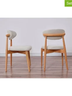 Evila Sitzmöbel<2er-Set: Stühle in Grau/ Hellbraun - (B)44 cm - (H)81 cm