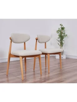 Evila Sitzmöbel<2er-Set: Stühle in Grau/ Hellbraun - (B)44 cm - (H)81 cm