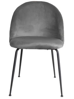 House Nordic Sitzmöbel<2er-Set: Stühle in Grau/ Schwarz - (B)52 x (H)78 x (T)51 cm