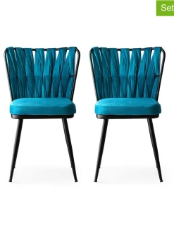 Scandinavia Concept Sitzmöbel<2er-Set: Stühle in Türkis - (B)43 x (H)82 x (T)43 cm