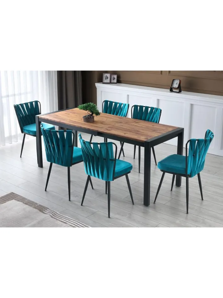 Scandinavia Concept Sitzmöbel<2er-Set: Stühle in Türkis - (B)43 x (H)82 x (T)43 cm