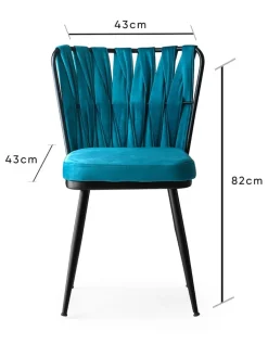 Scandinavia Concept Sitzmöbel<2er-Set: Stühle in Türkis - (B)43 x (H)82 x (T)43 cm