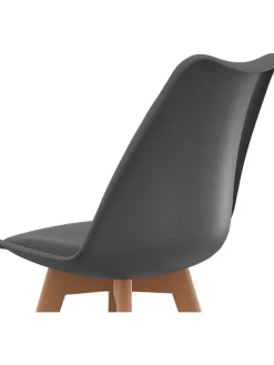 IDOMYA Factory Sitzmöbel<4er-Set: Stühle "Nordia" in Anthrazit/ Hellbraun - (B)51 x (H)79,5 x (T)46 cm
