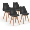 IDOMYA Factory Sitzmöbel<4er-Set: Stühle "Nordia" in Anthrazit/ Hellbraun - (B)51 x (H)79,5 x (T)46 cm