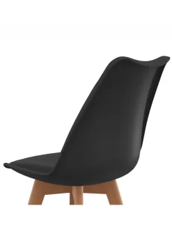 IDOMYA Factory Sitzmöbel<4er-Set: Stühle "Nordia" in Anthrazit/ Hellbraun - (B)51 x (H)79,5 x (T)46 cm