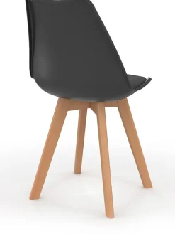 IDOMYA Factory Sitzmöbel<4er-Set: Stühle "Nordia" in Anthrazit/ Hellbraun - (B)51 x (H)79,5 x (T)46 cm