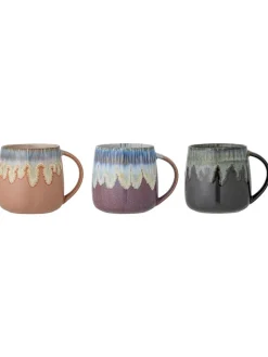 Bloomingville Gedeckter Tisch<3er-Set: Tassen "Cloe" in Bunt - (H)10 x Ø 9,5 cm