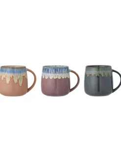 Bloomingville Gedeckter Tisch<3er-Set: Tassen "Cloe" in Bunt - (H)10 x Ø 9,5 cm