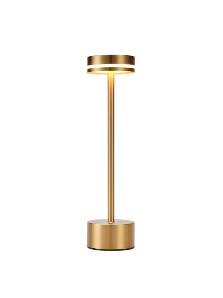 ZMH Tischleuchten<2er-Set Tischleuchte LED in gold Akku Kabellos Touch Dimmbar H 31.5cm