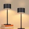 ZMH Tischleuchten<2er-Set Tischleuchte LED in schwarz rund Touch Dimmbar Tragbare Kabellos