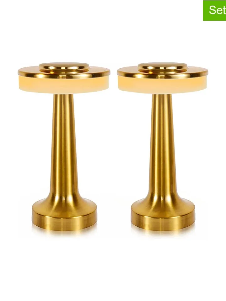 lumisky Tischleuchten<2er-Set: Tischleuchten in Gold - (H)20,5 x Ø 12,3 cm