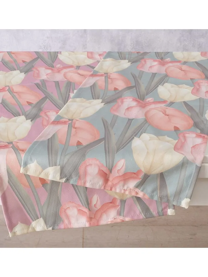 Boltze Küchentextilien|Tisch- & Küchentextilien<2er-Set: Tischläufer "Tulipa" in Rosa/ Grün - (L)140 x (B)40 cm