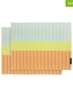 Remember Tisch- & Küchentextilien<2er-Set: Tischsets "Ben" in Hellblau/ Hellgrün/ Orange - (L)43,5 x (B)32 cm