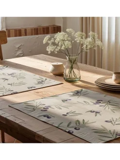 Mint Rugs Tisch- & Küchentextilien<2er-Set: Tischsets "Cartagena" in Creme/ Lila - (L)50 x (B)40 cm