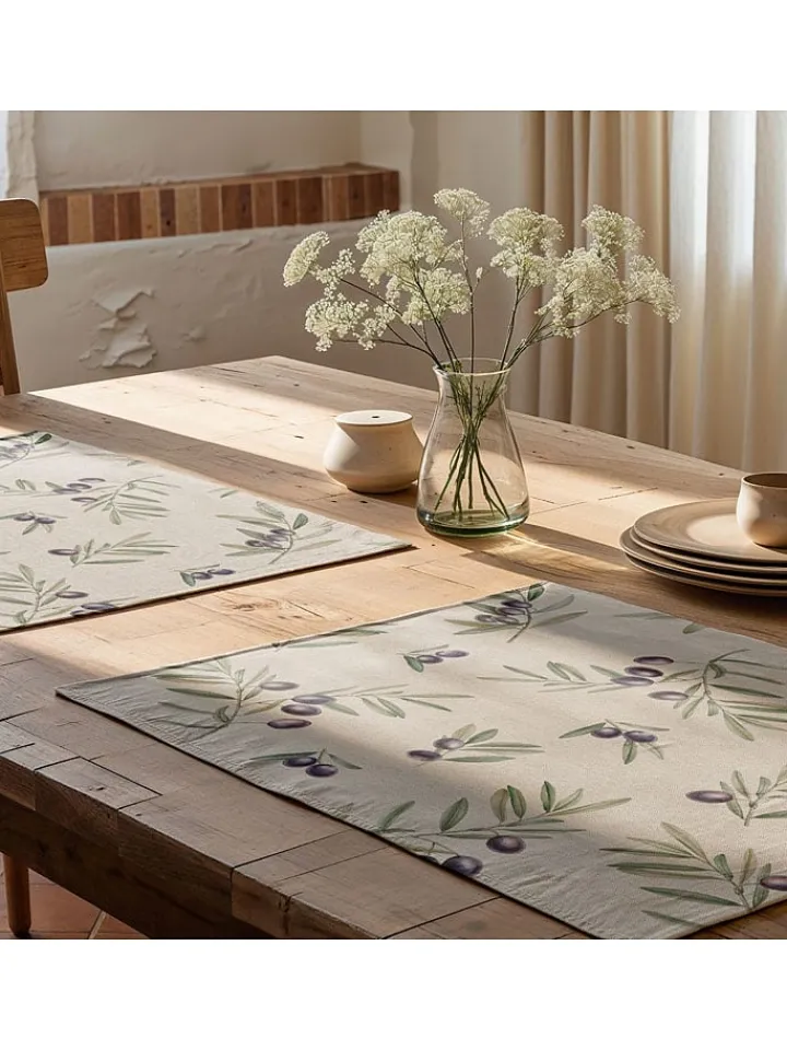 Mint Rugs Tisch- & Küchentextilien<2er-Set: Tischsets "Cartagena" in Creme/ Lila - (L)50 x (B)40 cm