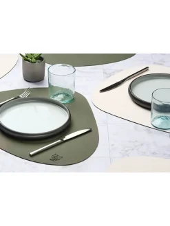 Björn Tisch- & Küchentextilien<6er-Set: Tischsets in Grün/ Creme - (L)44 x (B)37 cm