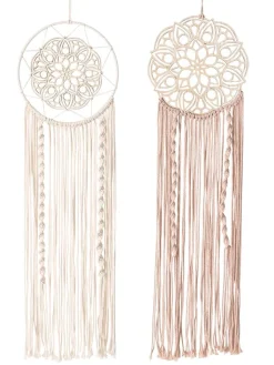 Boltze Wohndekoration<2er-Set: Traumfänger "Chakra" in Beige/ Creme - (H)86 cm
