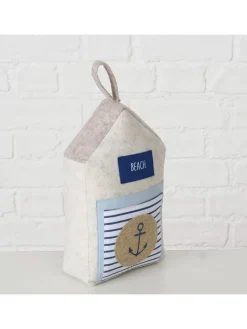 Boltze Tür- & Zugluftstopper<2er-Set: Türstopper "Baltic" in Beige/ Creme/ Blau - (B)9 x (H)30 cm