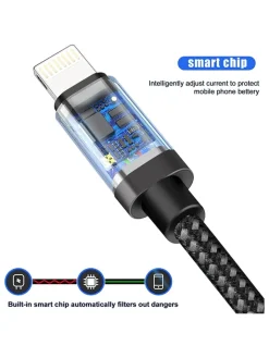 SmartCase Technikzubehör<3er-Set: USB-C-Lightning-Kabel in Schwarz - (L)1 m