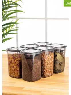 Violeta Home Aufbewahren & Servieren<6er-Set: Vorratsbehälter in Anthrazit - 1,2 l