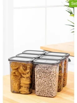 Violeta Home Aufbewahren & Servieren<6er-Set: Vorratsbehälter in Anthrazit - 1,5 l