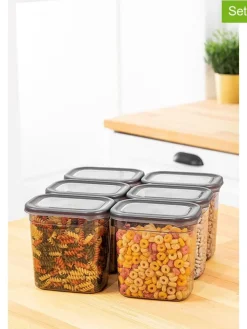 Violeta Home Aufbewahren & Servieren<6er-Set: Vorratsbehälter in Anthrazit - 1,15 l