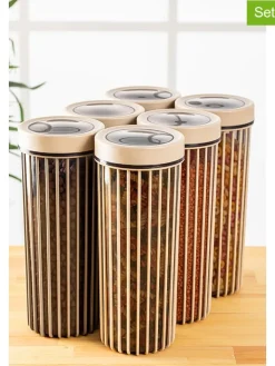 Violeta Home Aufbewahren & Servieren<6er-Set: Vorratsbehälter in Beige - 1,7 l